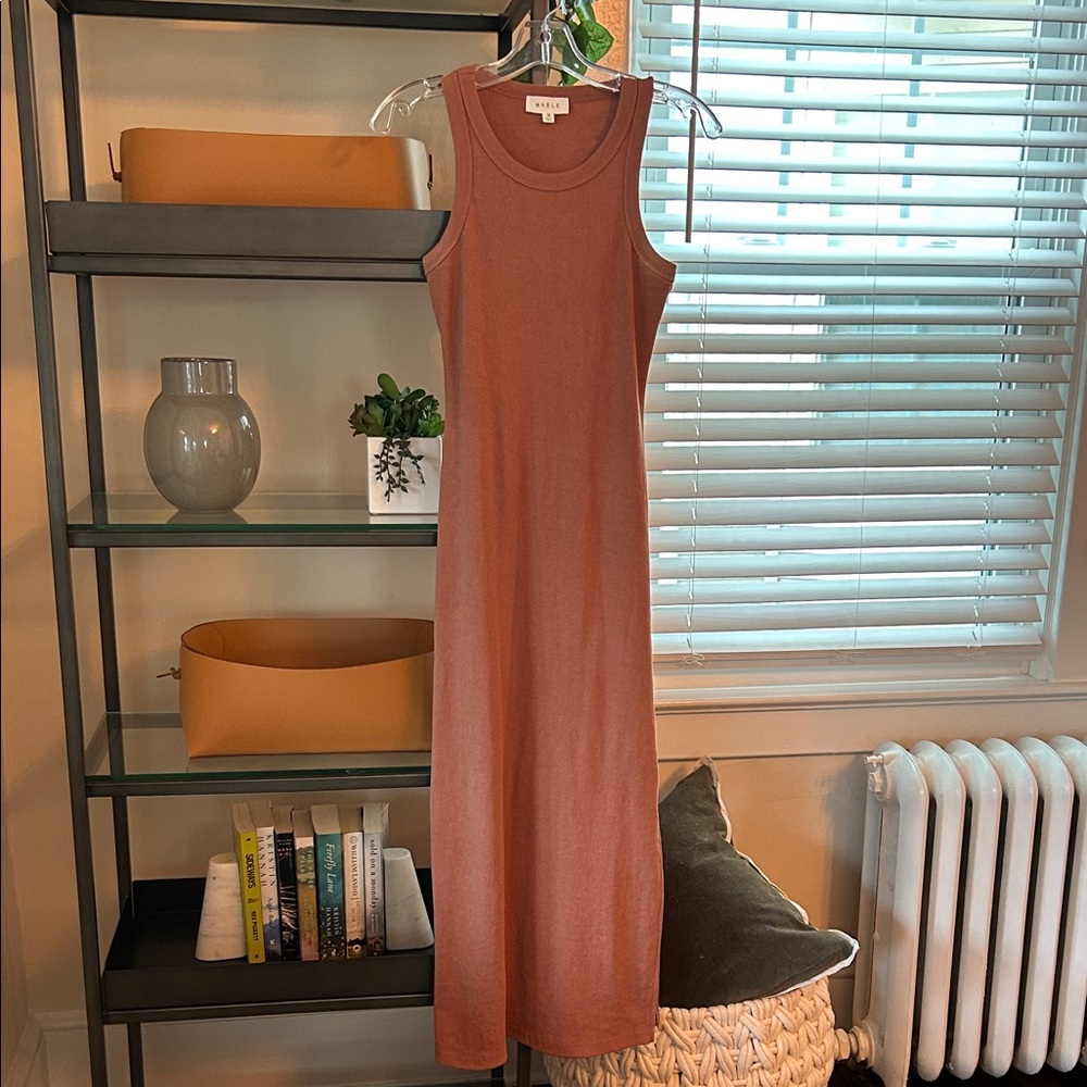 Only worn once! Mable Chic Sleeveless Midi Dress in Terracotta